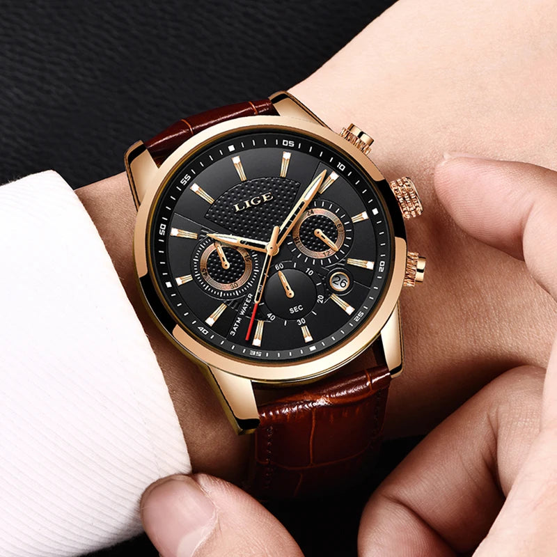 Classic Chrono Leather Watch