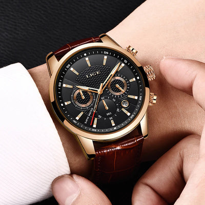 Classic Chrono Leather Watch