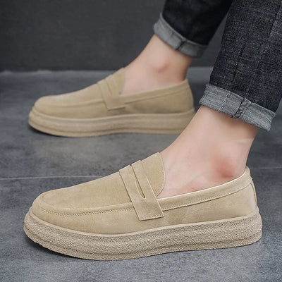 Textured Sole Suede Loafers