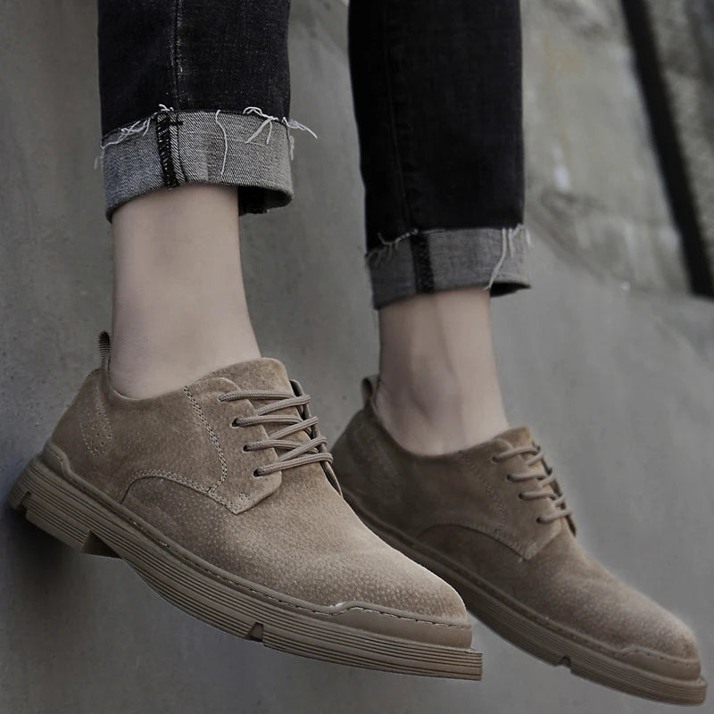 Textured Cow Suede Derby Shoes