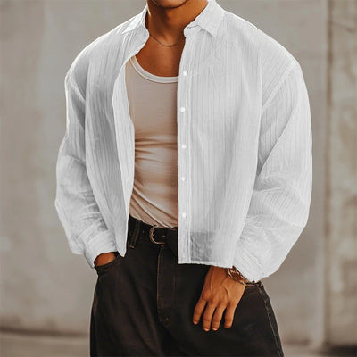 Sheer Striped Chiffon Shirt