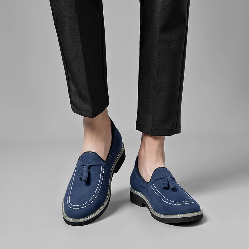 Faux Suede Tassel Dress Loafers