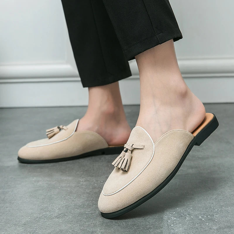 Classic Tassel Suede Mules