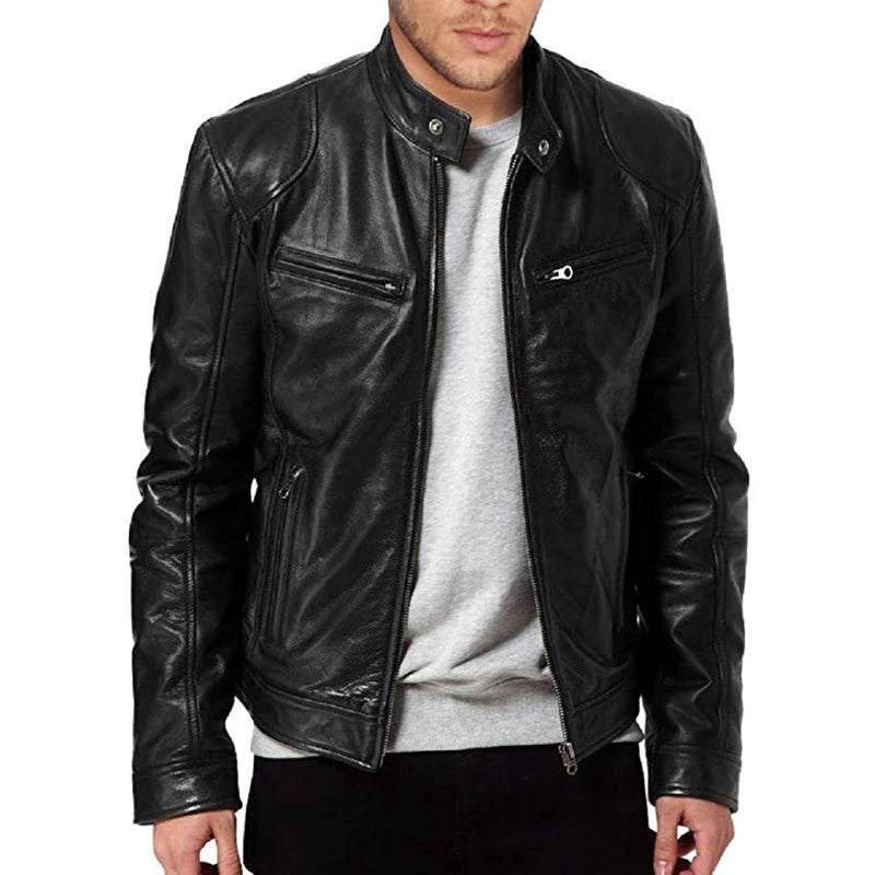 Urban Zip-Up Faux Leather Jacket