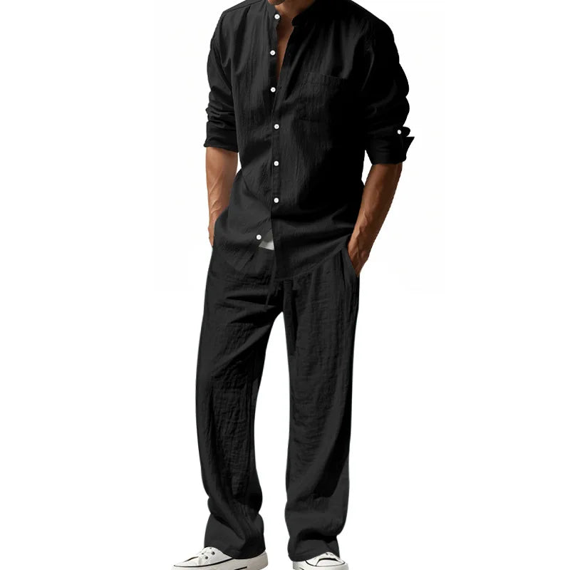 Button-Up Collar Lounge Set