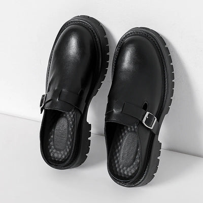Chunky Buckle Slide Mules