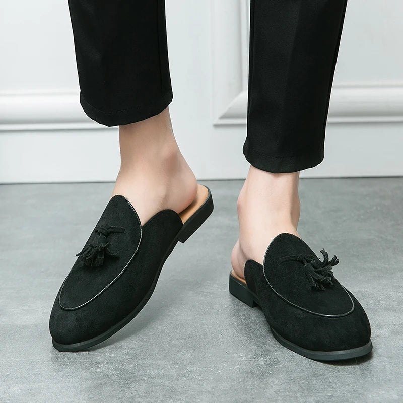 Classic Tassel Suede Mules