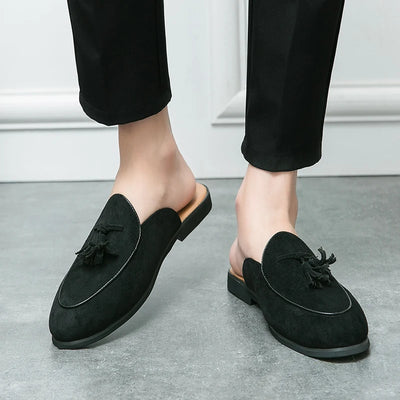 Classic Tassel Suede Mules