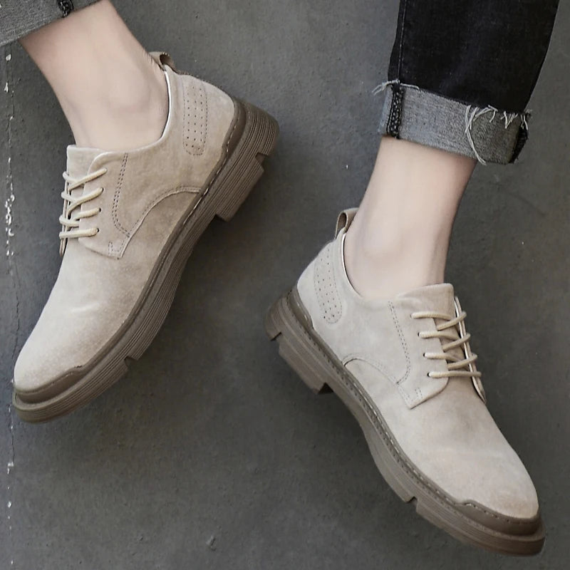 Textured Cow Suede Derby Shoes