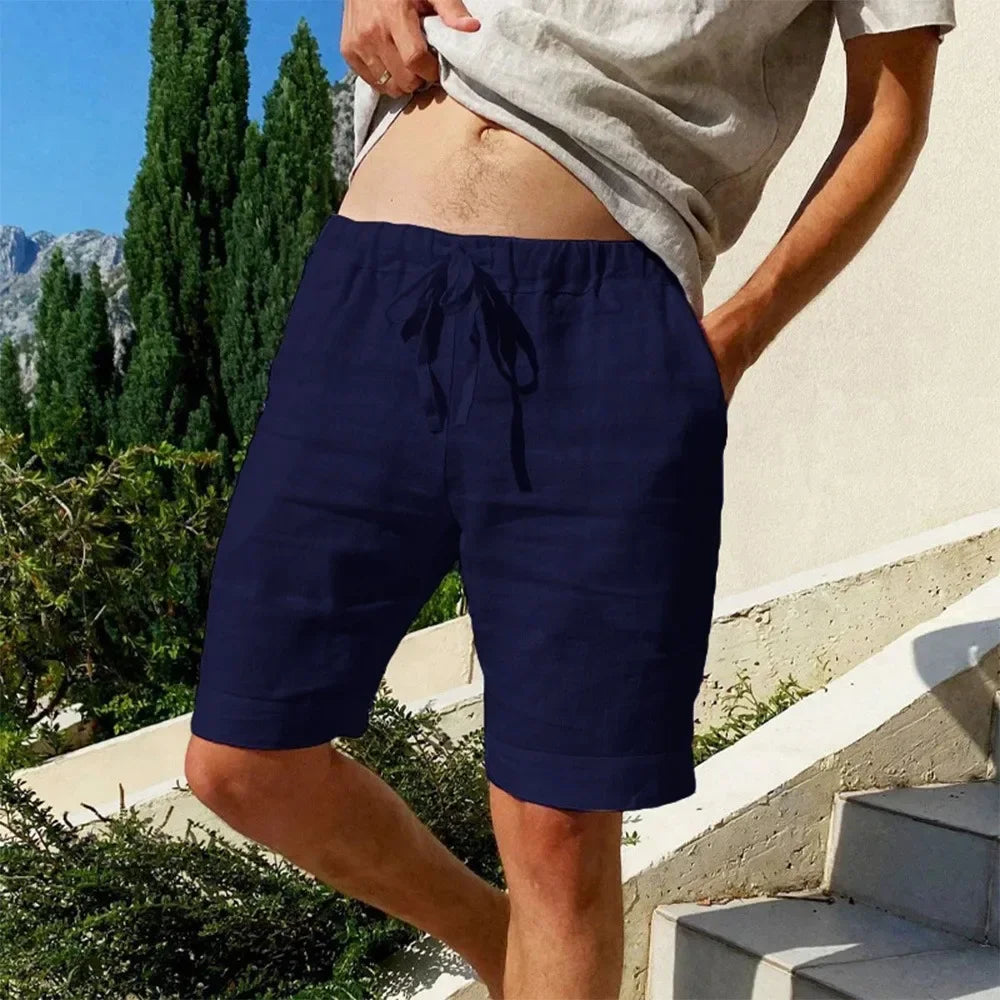 Relaxed Fit Linen Cotton Shorts