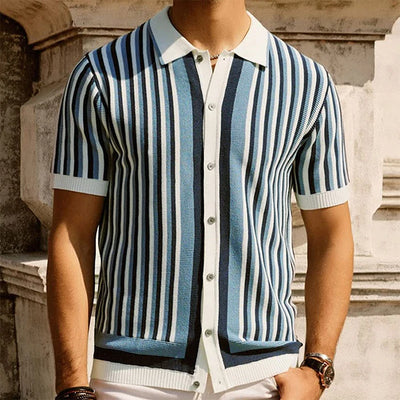 Sunset Stripe Button Polo
