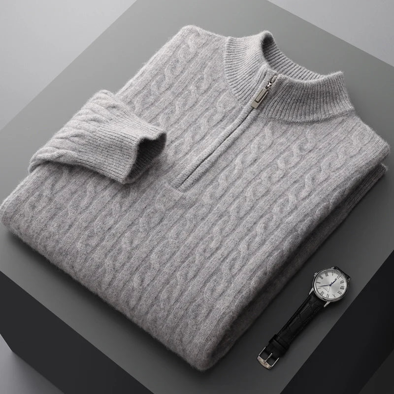 Wool Blend Cable Knit Pullover