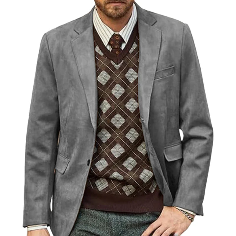 Suede Look Classic Blazer