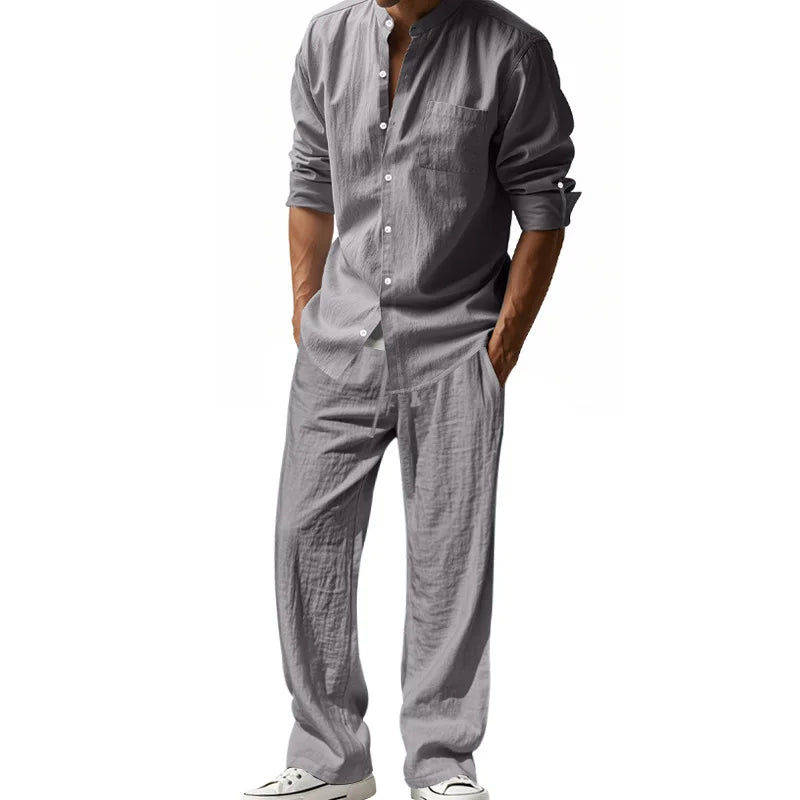 Button-Up Collar Lounge Set