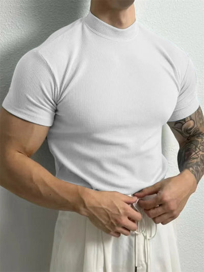 Minimalist Ribbed Knit T-Shirt