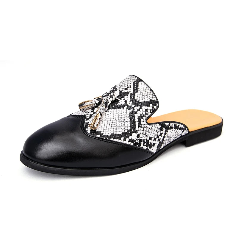 Elegant Slip-On Snake Mules