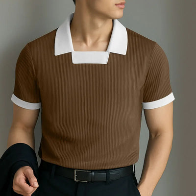 Retro Square Collar Knit Polo