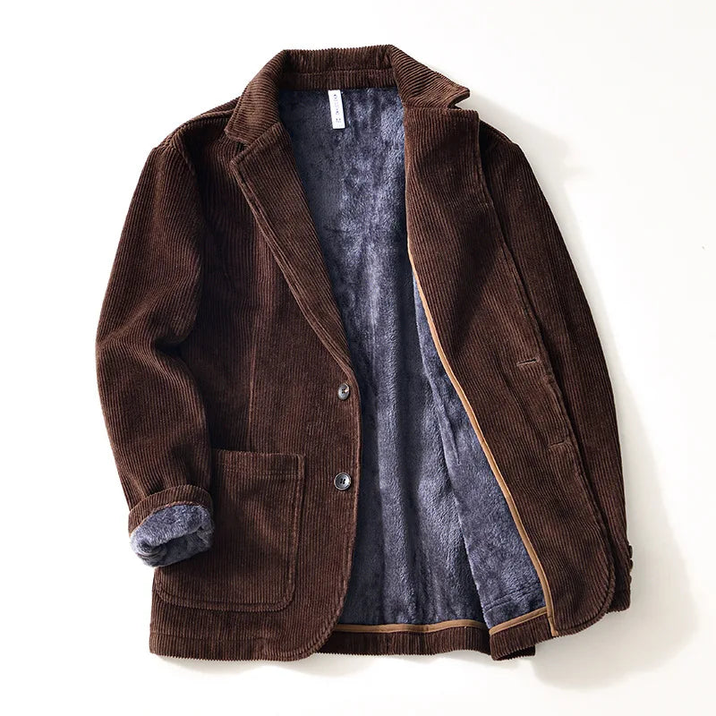Lined Corduroy Casual Blazer