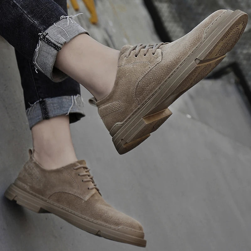 Textured Cow Suede Derby Shoes