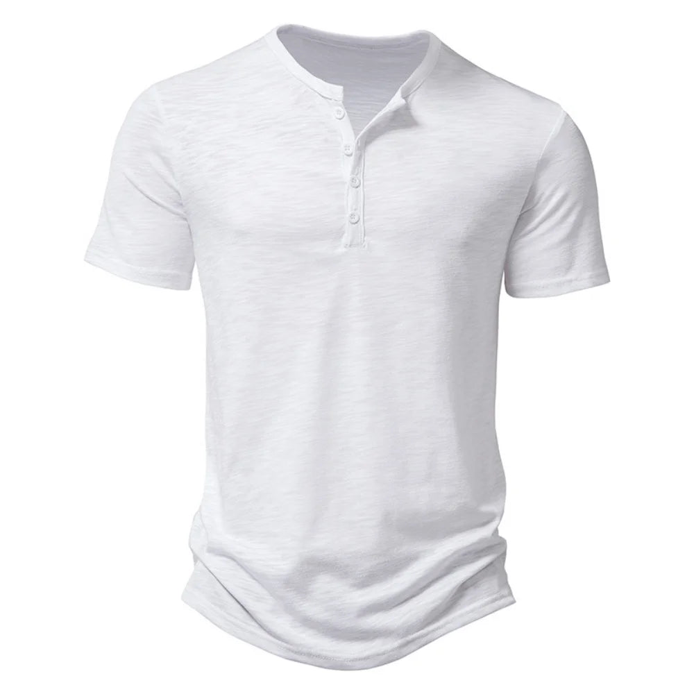 Minimalist Cotton Henley Shirt