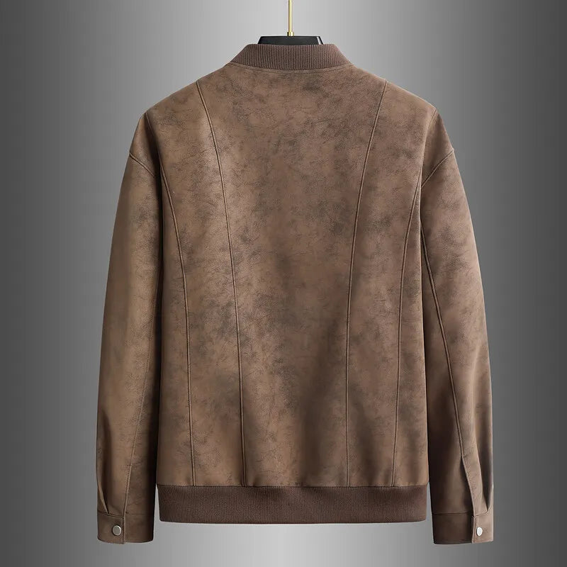 Oversized PU Leather Zip Jacket