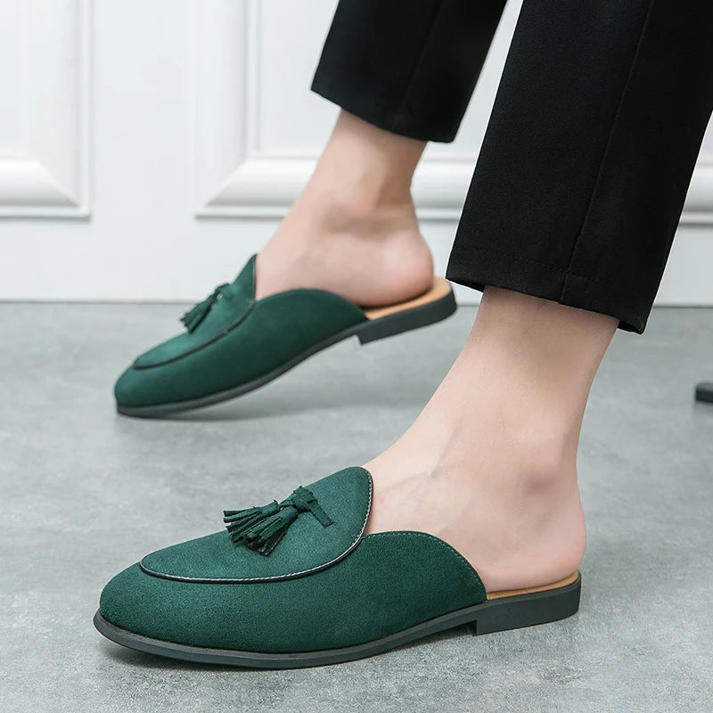 Classic Tassel Suede Mules