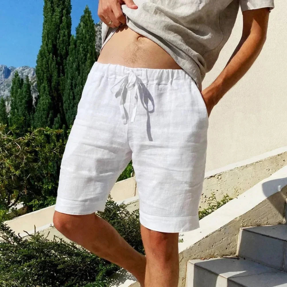 Relaxed Fit Linen Cotton Shorts