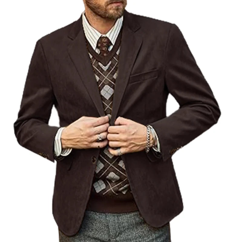 Suede Look Classic Blazer