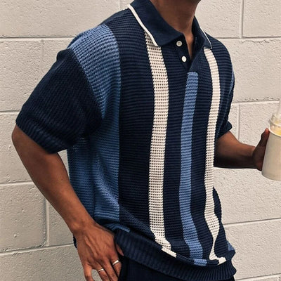 Two-Tone Knit Texture Polo