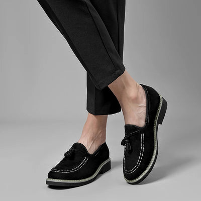 Faux Suede Tassel Dress Loafers