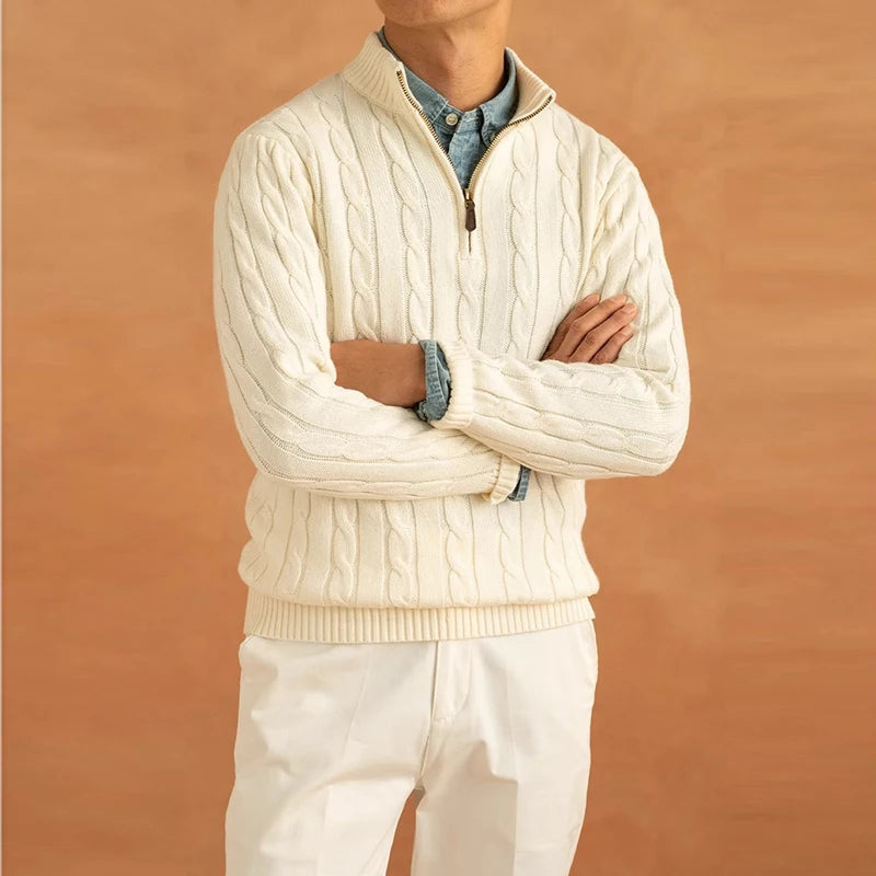 Classic Knit Zip Pullover