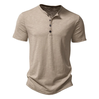 Minimalist Cotton Henley Shirt
