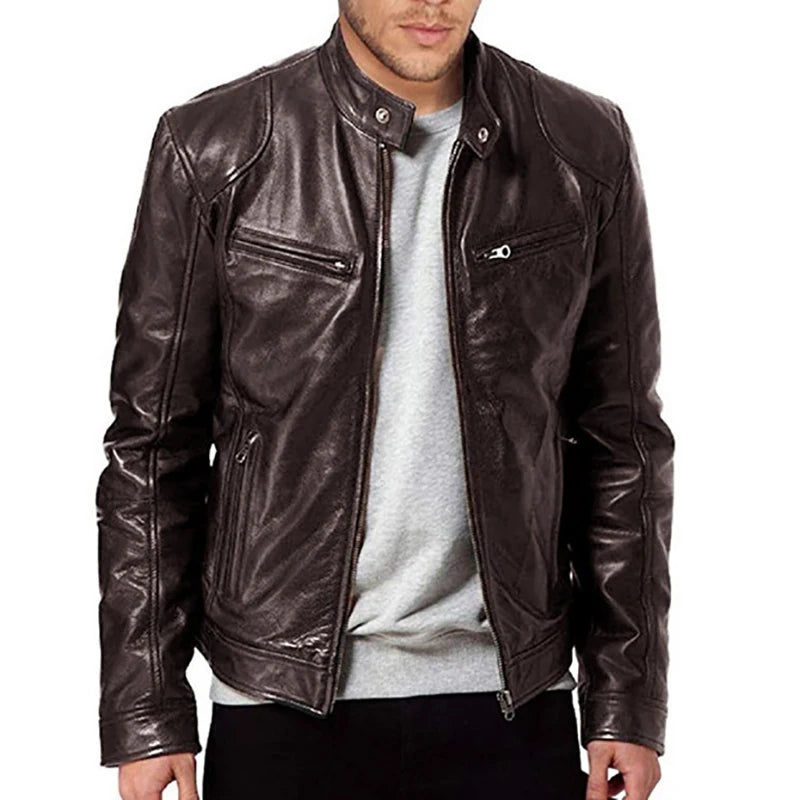 Urban Zip-Up Faux Leather Jacket
