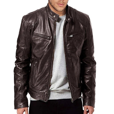 Urban Zip-Up Faux Leather Jacket