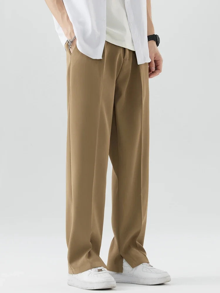 Minimalist Loose Fit Slit Pants