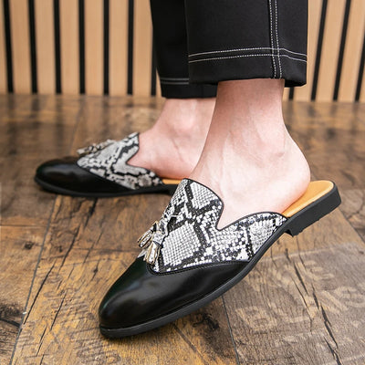Elegant Slip-On Snake Mules