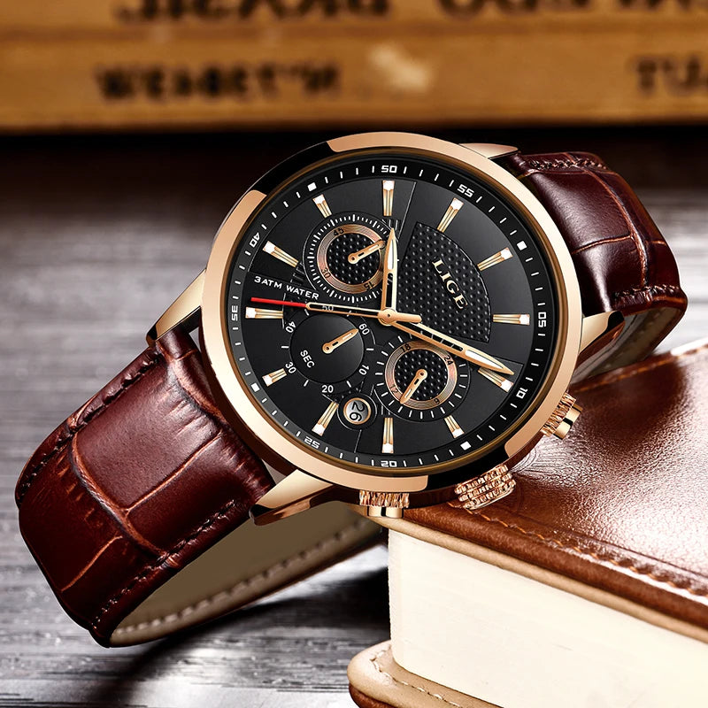 Classic Chrono Leather Watch