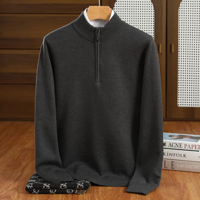 Clean Cut Half-Zip Wool Pullover