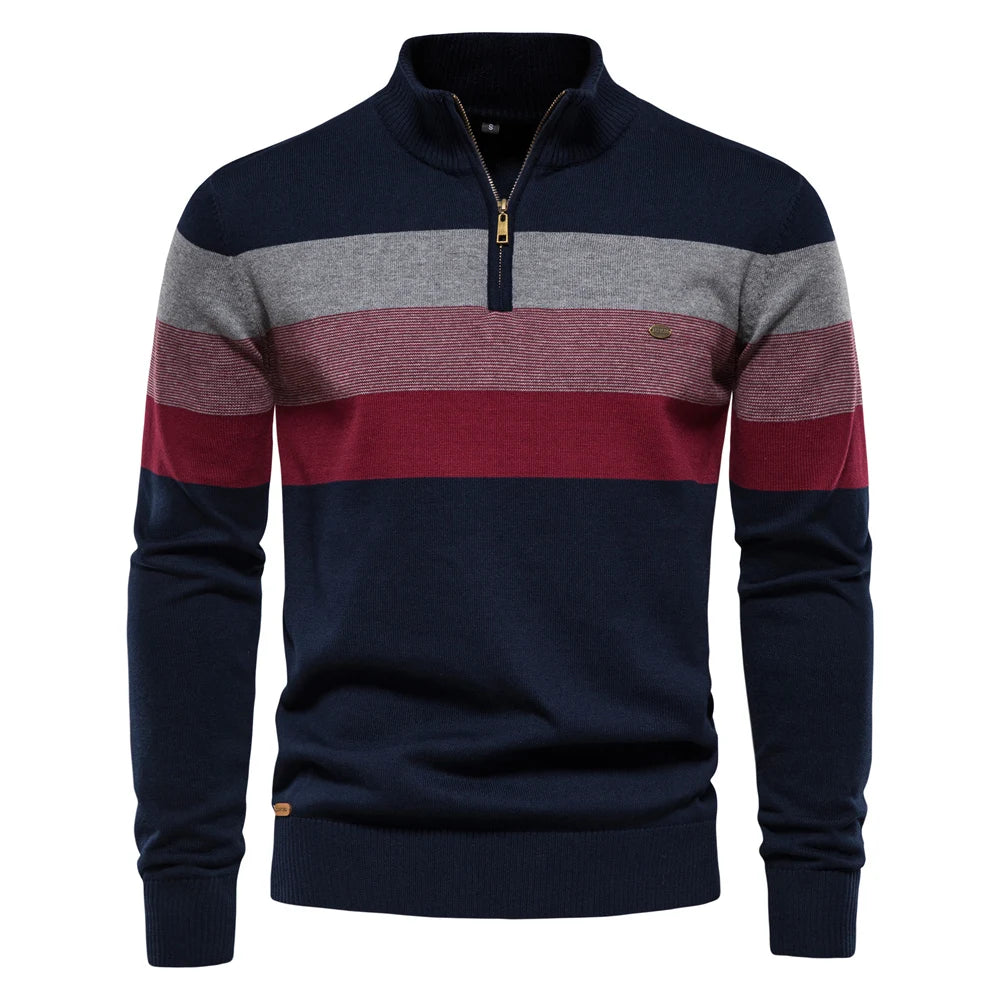 Contrast Panel Knit Sweater