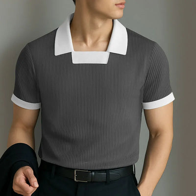 Retro Square Collar Knit Polo