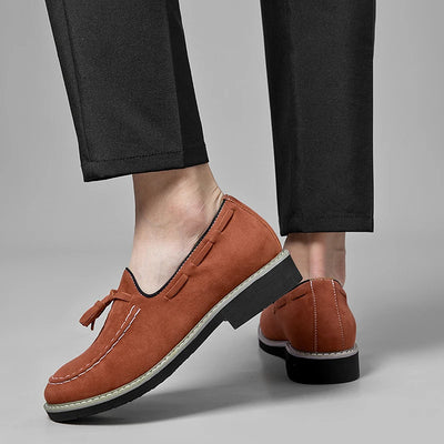 Faux Suede Tassel Dress Loafers