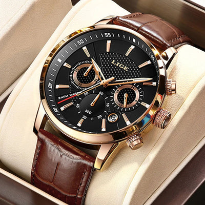 Classic Chrono Leather Watch