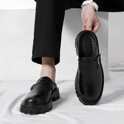 Chunky Buckle Slide Mules