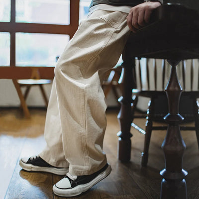 Vintage Straight-Leg Cotton Pants