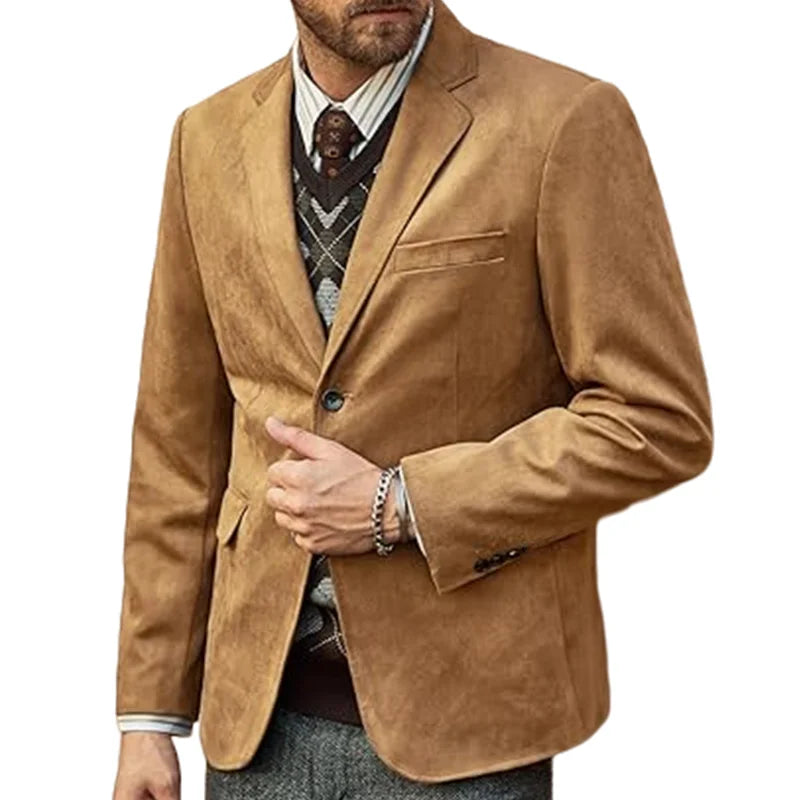Suede Look Classic Blazer