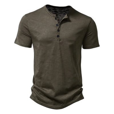 Minimalist Cotton Henley Shirt