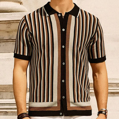 Sunset Stripe Button Polo