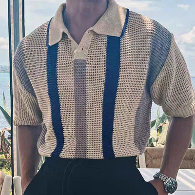 Two-Tone Knit Texture Polo