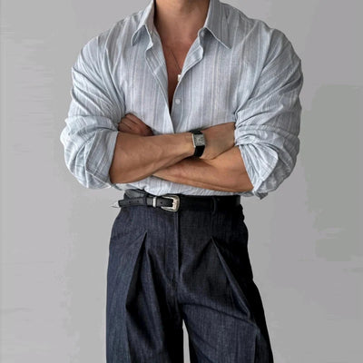 Relaxed Stripe Button Shirt