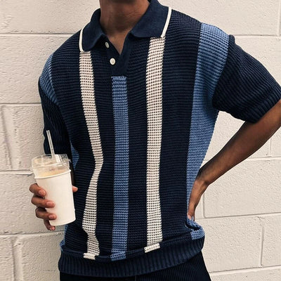 Two-Tone Knit Texture Polo